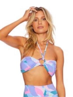 Beach Riot Pastel Geometric Bikini Set – Large Top / Small High-Waisted Bottoms